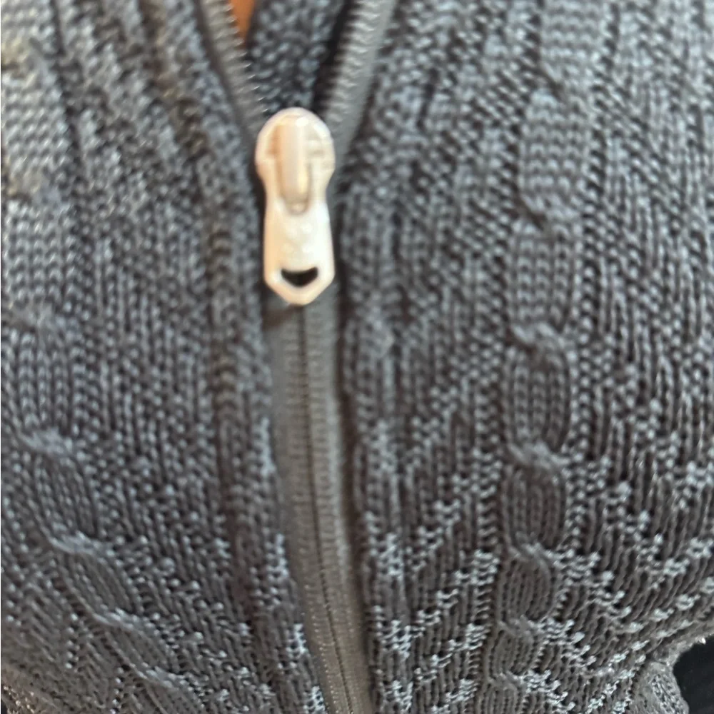 Spyder Black Zip-Up Cable Knit Women's Cardigan